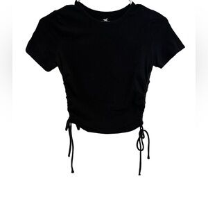 Hollister EUC  Black Ruched Baby Tee size S